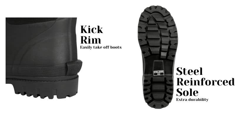 Rydal Wellies - Kick Rim makes taking boots off easy