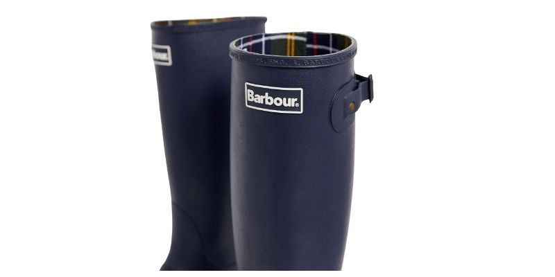 Barbour Bede Wellington Boots Tartan Lining