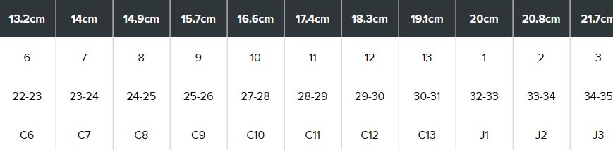 Crocs handle it sizing chart